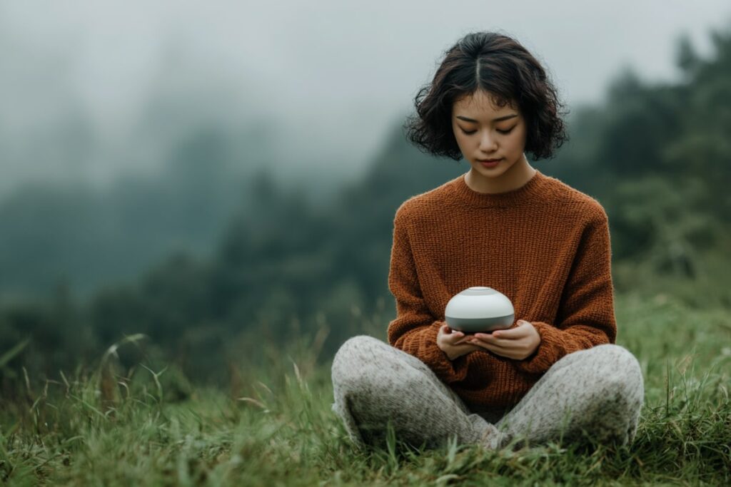Chatbot thérapeutique empathique. Réalisé avec Midjourney.